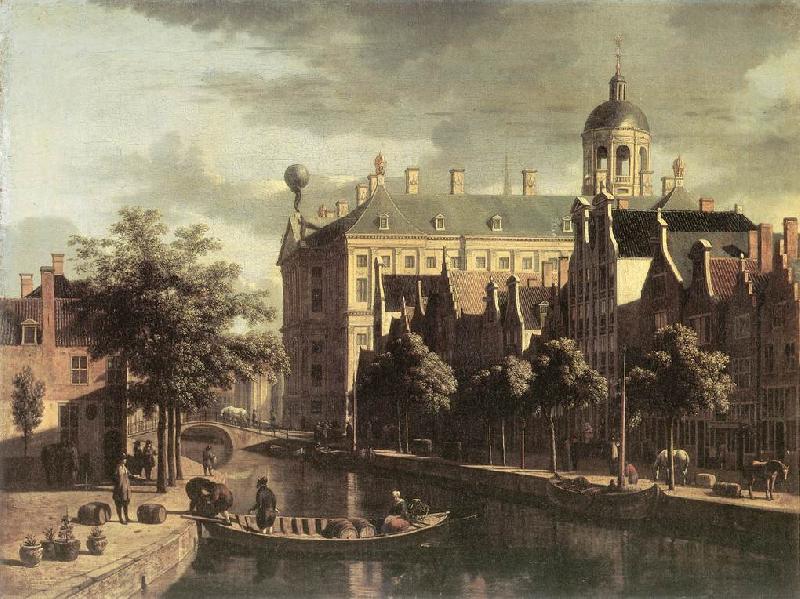 BERCKHEYDE, Gerrit Adriaensz. Amsterdam, the Nieuwezijds near the Bloemmarkt Norge oil painting art